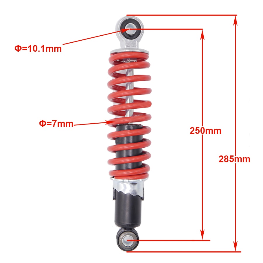 250 Mm Achterwielophanging Schokdemper Fit Voor China 50cc 90cc 70cc 125cc Kids Mini Atv Quad Go Kart scooter Golfkar Onderdelen
