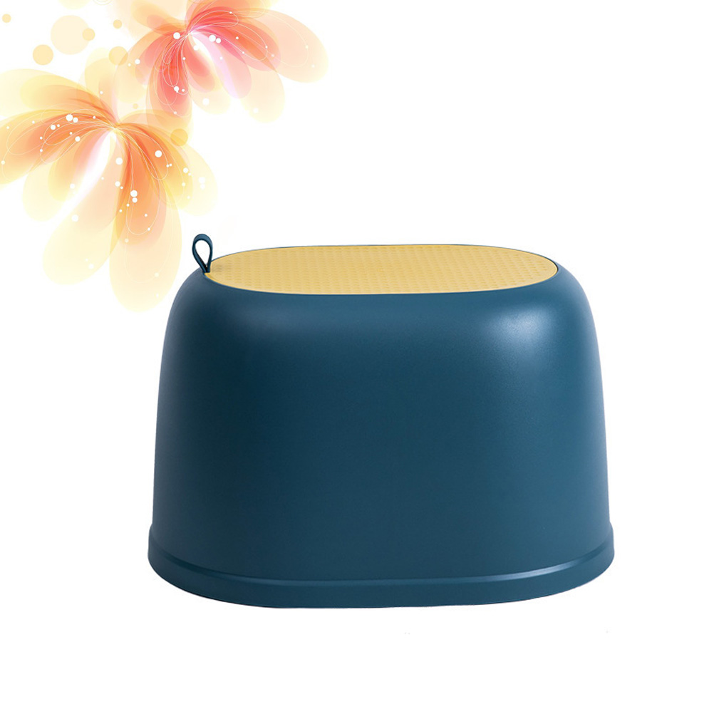 1pc Bench Anti Plastic Household Portable Bench for Living Room Bathroom Home: Dark Blue