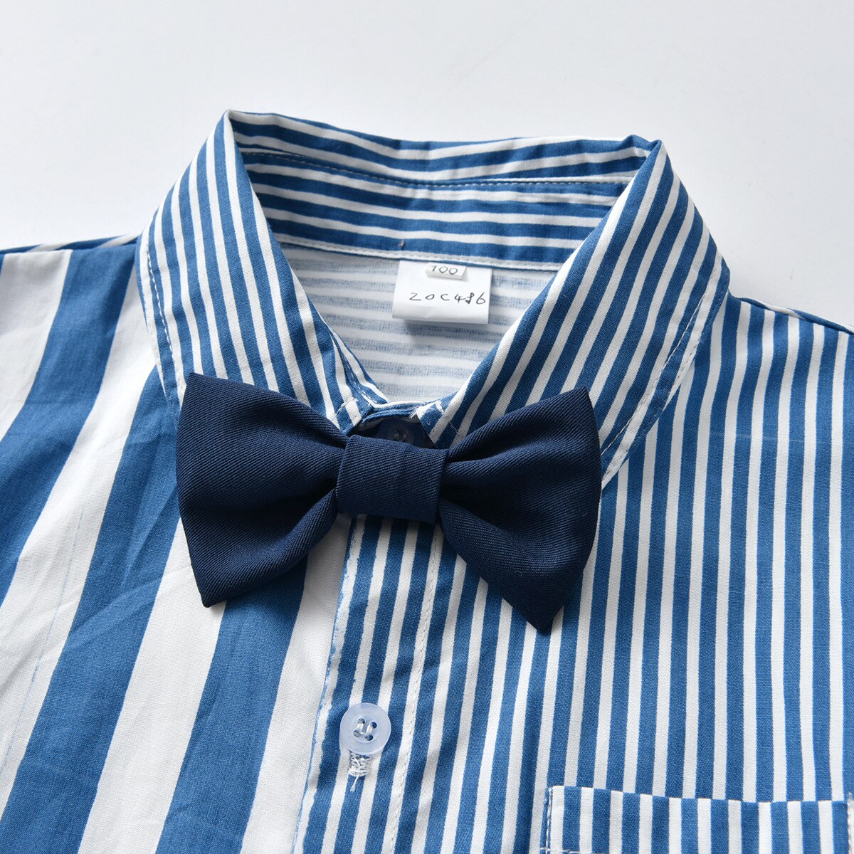 2022 Lente Jongen Lange Mouwen Gestreept Overhemd Pak Europese Amerikaanse Stijl Kinderen Peuter Shirt Strap Broek Kleding Jongens Sets