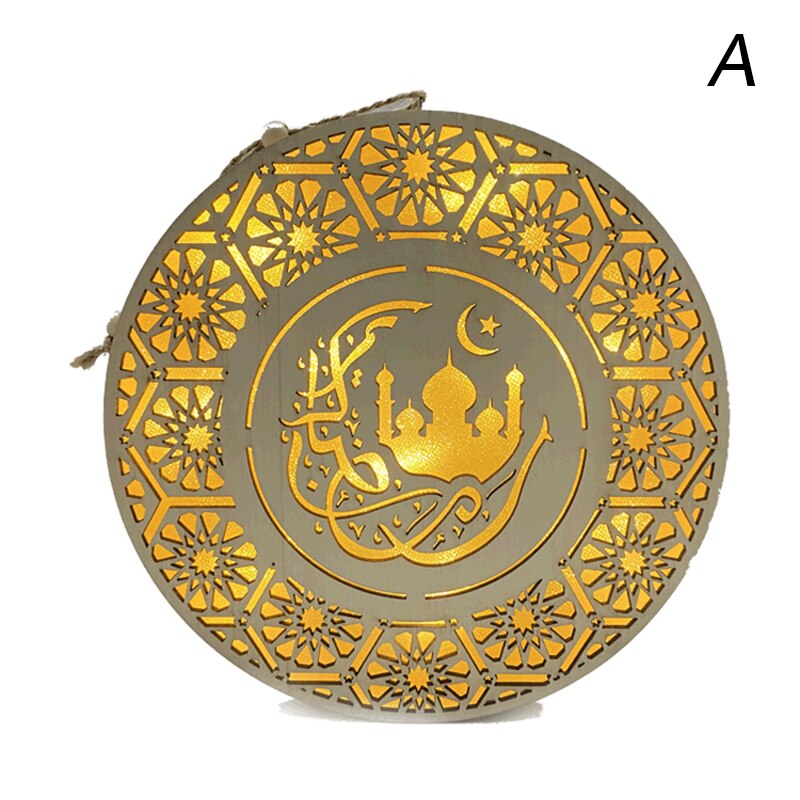 Eid Mubarak Tafel Ornamenten Houten Ramadan Maan Ornamenten Islamitische Moslim Lantaarn Hangers voor Feestbenodigdheden