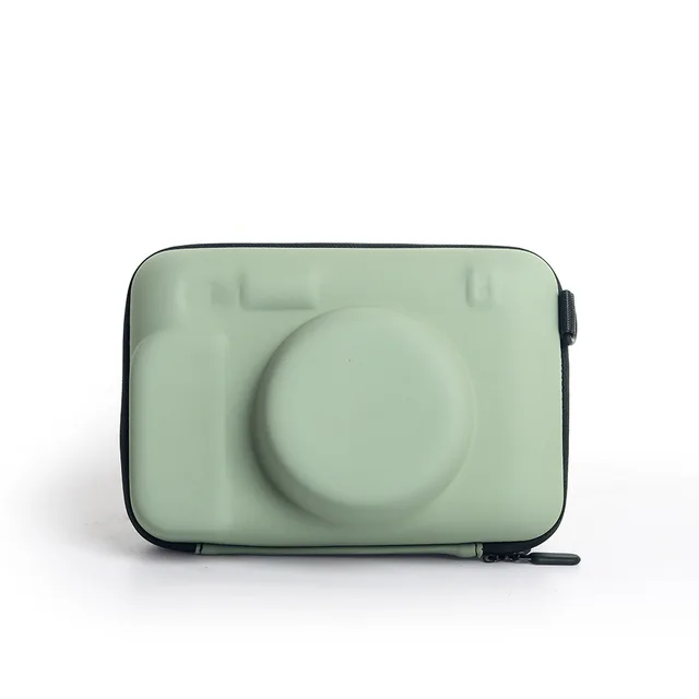 Sac pour appareil photo rétro pour Fujifilm Instax Wide W400/210/300/LOMO avec bandoulière, housse en cuir PU, étui de protection pour appareil photo: vert clair