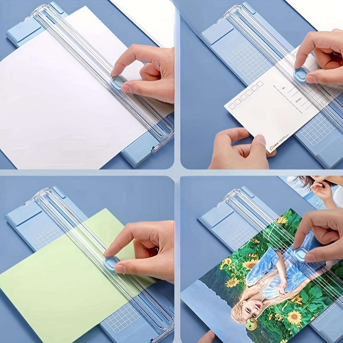 1 st 4 mini pappersskärare pappersskärmaskin för hantverk papperskort fotolaminerat papper scrapbooking heminredning verktyg