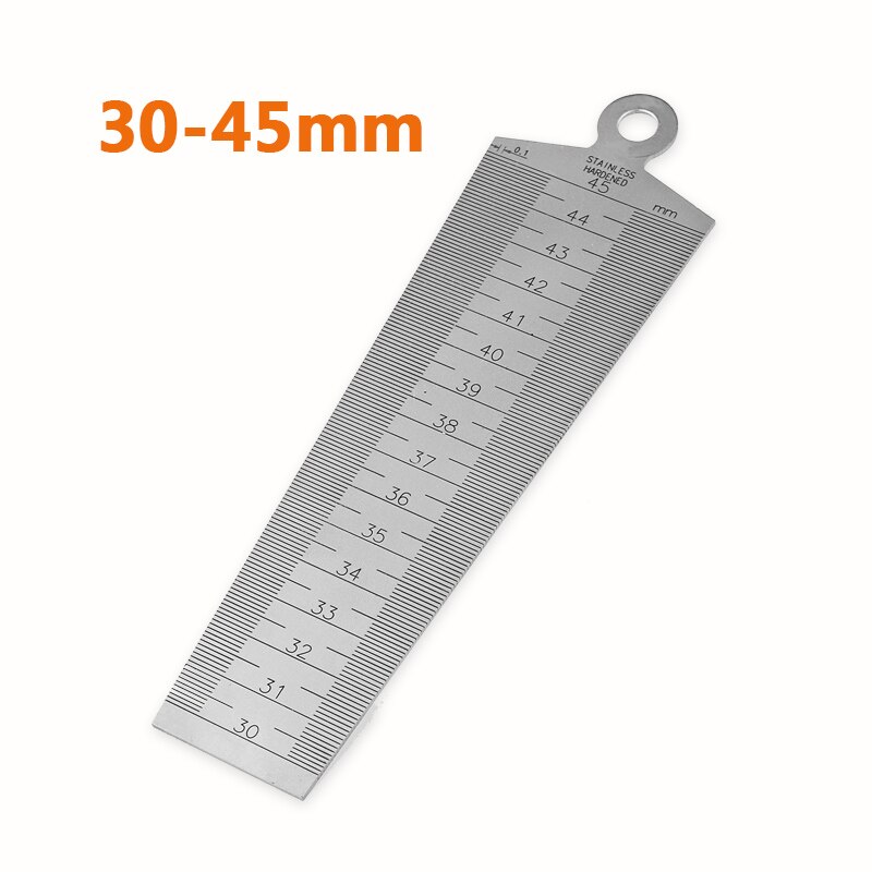 SONGJIATE stainless steel gap ruler straight steel ruler tapered ruler aperture gauge: 30-45mm