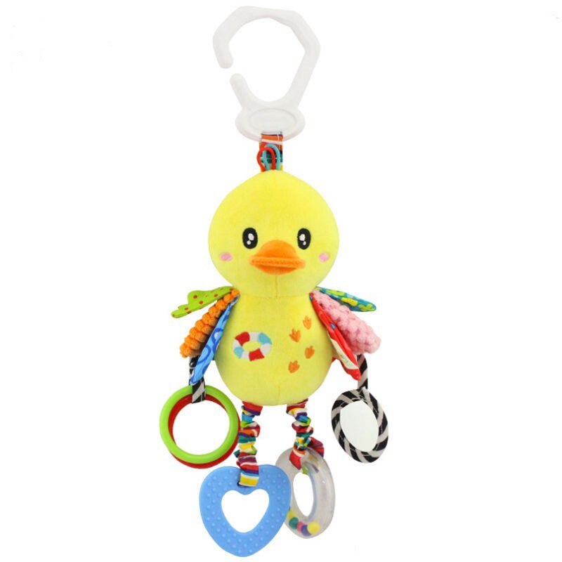Baby Kids Stroller Bed Around Hanging Bell Rattle Activity Soft Toys Cartoon: Duck