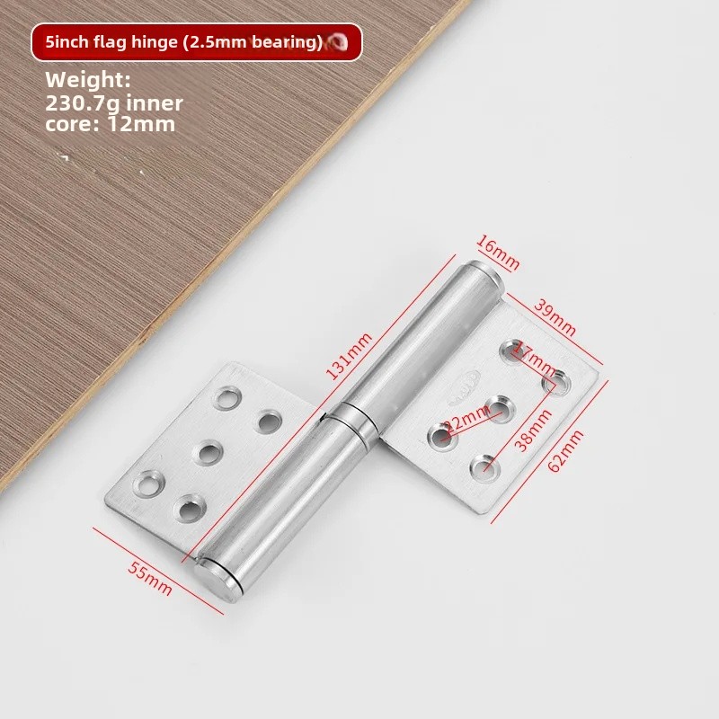 Traditional Flag-Shaped Door Hinges Comprehensive Removable Large Door Hinges Fire Prevention Aluminum Alloy Door Hinges