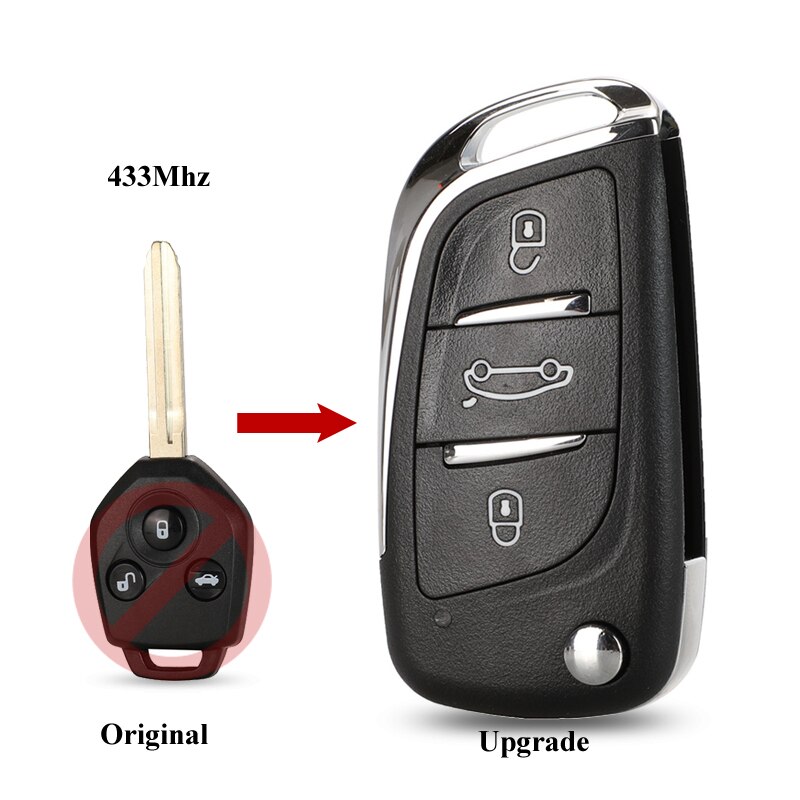 kutery 433MHz 4D62 ID60 G Chip 3 Button Remote key for Subaru Forester OutBack XV Origianl/ Upgraded Flip Folding Key Fob: Upgraded TOY43R / with ID60