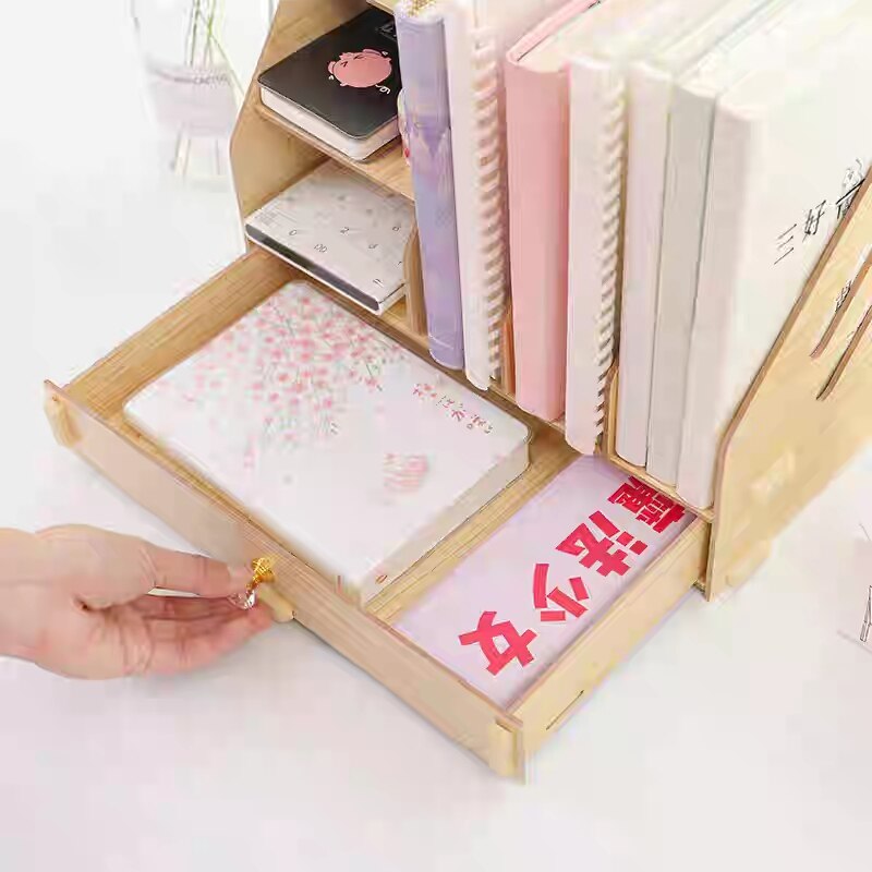 Træ opbevaringsboks blyant skrivebord vakuum kabelstyring kabel organizer skrivebord arrangement stationære forsyninger opbevaring organizer