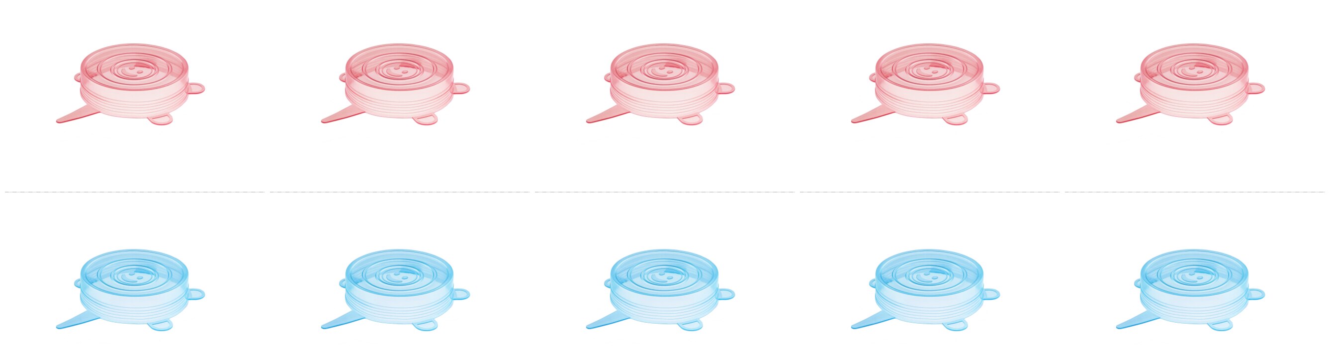 Couvercles de pots de yaourt en Silicone, 10 pièces, petits couvercles extensibles, sûrs pour les aliments, 2.6 pouces: red and blue