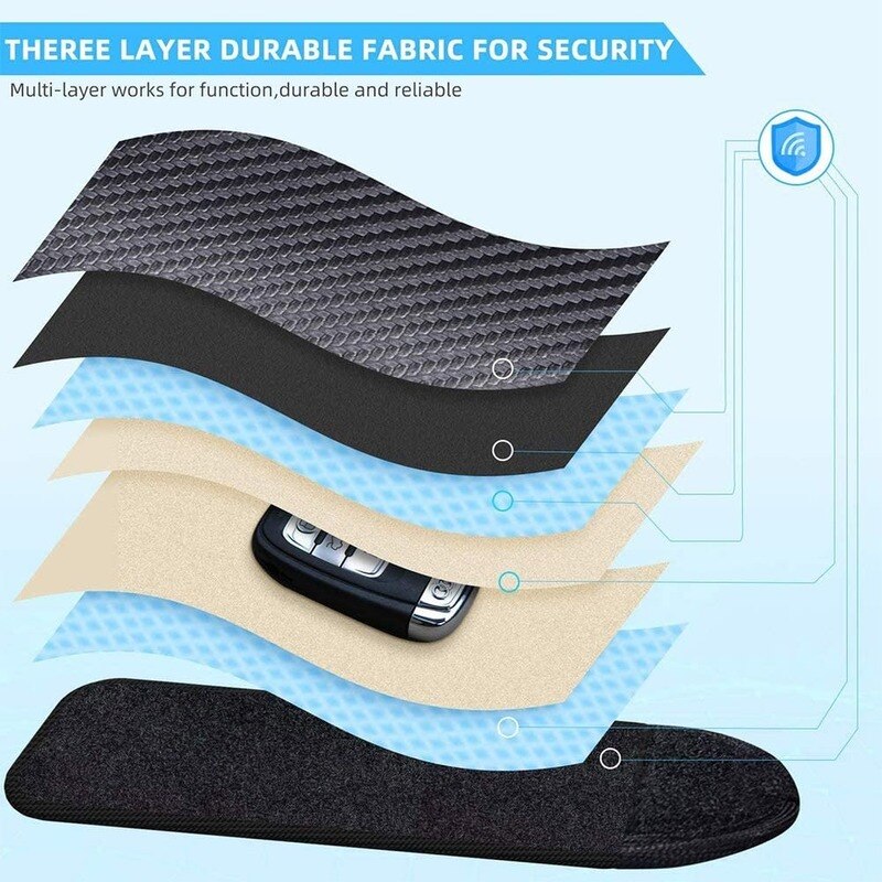 Car Key Carbon Fiber Case Security Protection Pouch Faraday Bag Key Fob Bags Car Key Signal Blocking Car RFID Anti-Theft Pouch