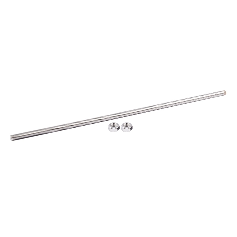 ! 320mm x M8 Stainless Steel Thread Bar Stock Rod Silver Tone