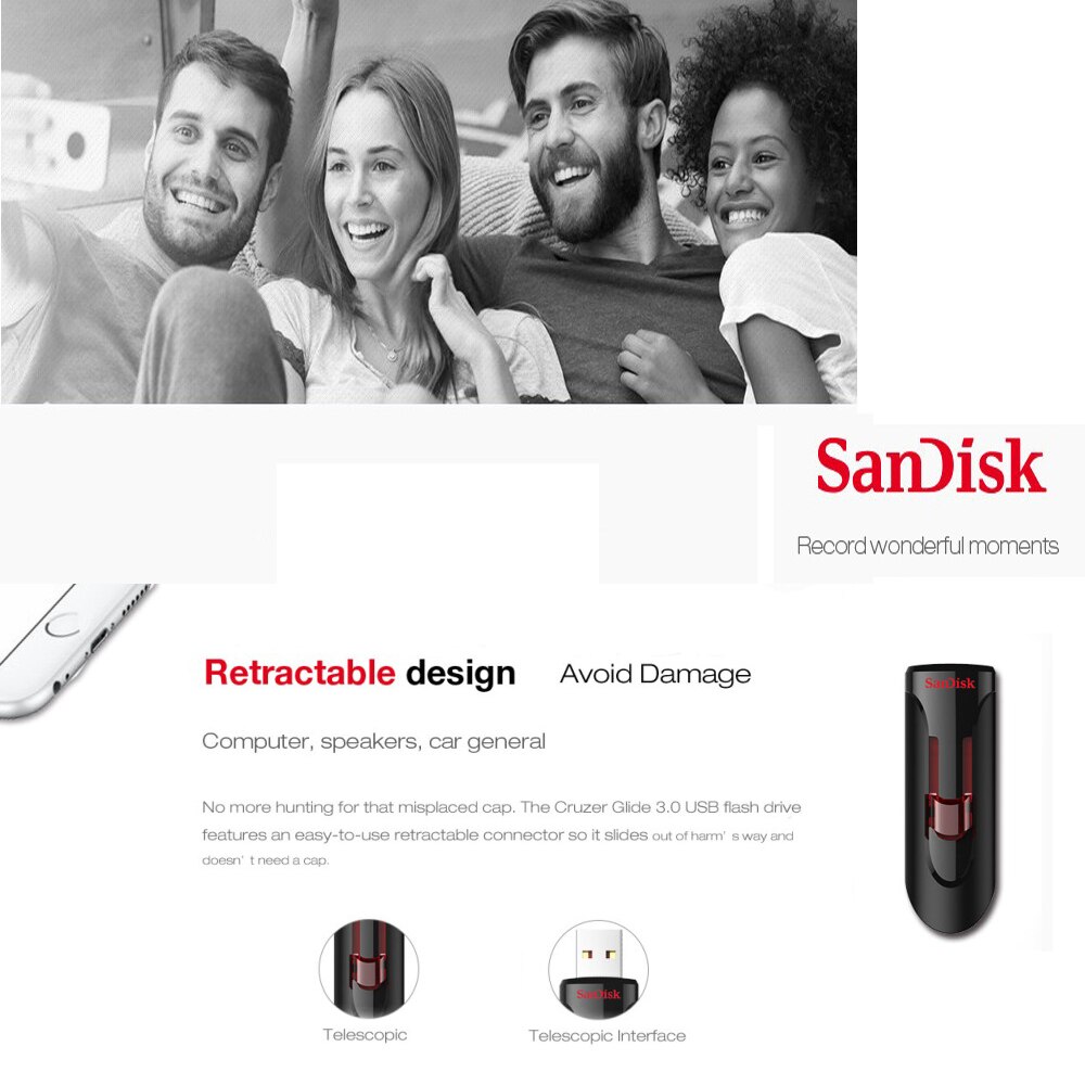 Sandisk CZ600 Usb 3.0 Flash Pen Drive 256Gb 128Gb 64Gb 32Gb 16Gb Usb Flash Drive sandisk Pendriv Voor Snelheid Kopie Op De Computer