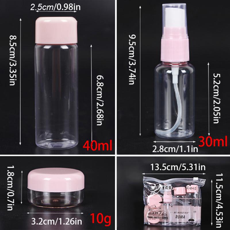 Container Bottle 7 Pcs/set Travel Mini Plastic Transparent Empty Make Up Container Bottle Kit Storage Jars