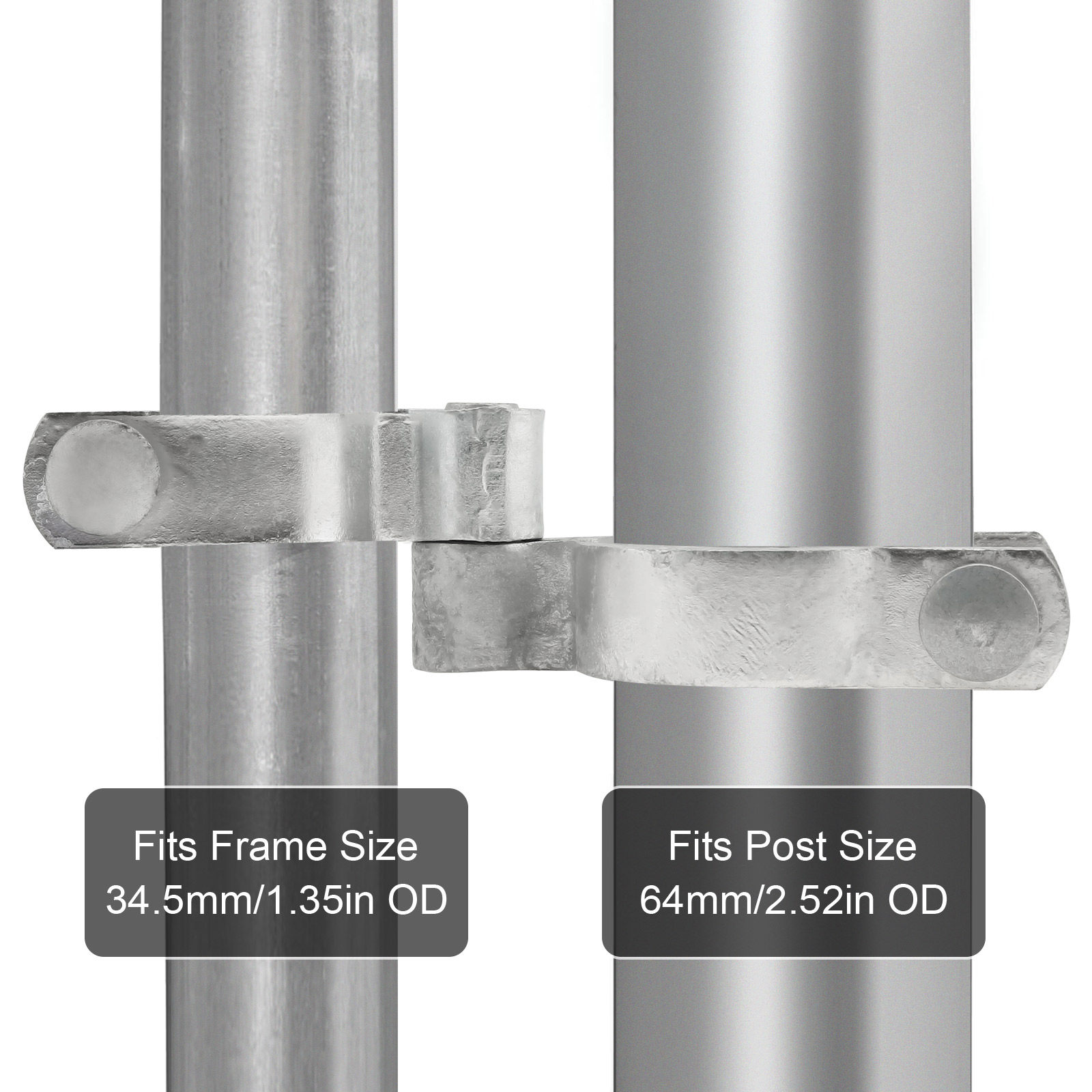 2pcs 1-3/8 x 2-3/8 Chain Link Fence Gate Post Hinge with 1-3/8 Female Hinges 2-3/8 Male Hinges Heavy Duty Gate Hinges