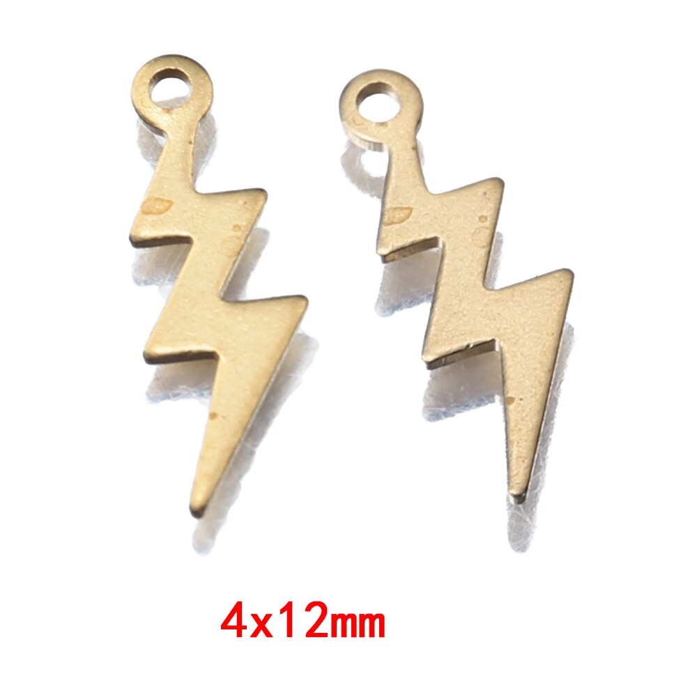 50 st/lot rå mässing blixtberlocker liten blixt blixt åskväder hänge för gör det själv armband halsband smycken: 50 st