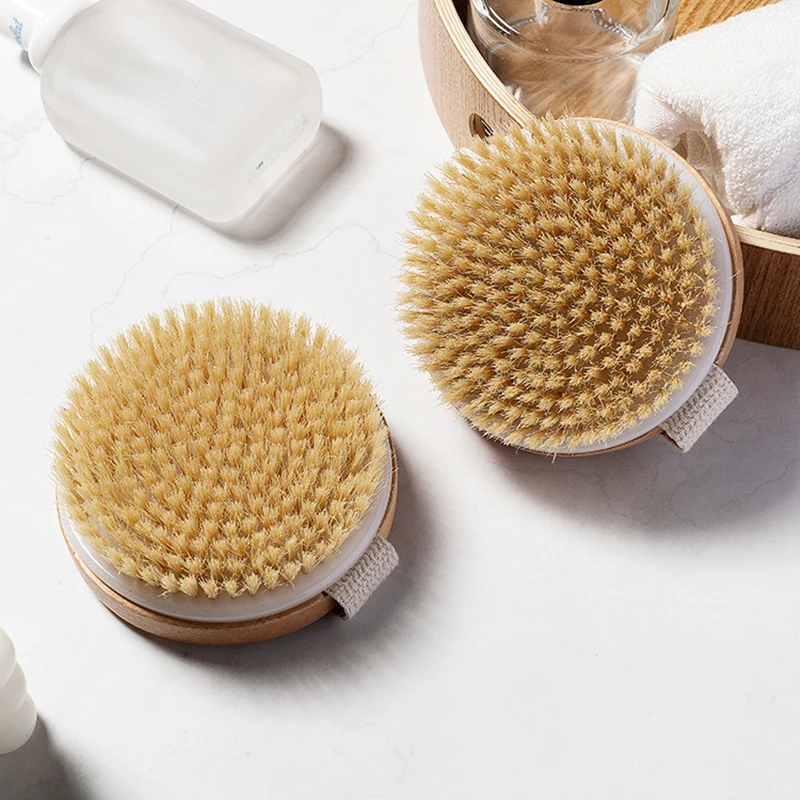 Holzbad bürste natürliche Holz Sisal Pflanzen faser bürste Peeling und Förderung der Durchblutung Körper Massage bürste