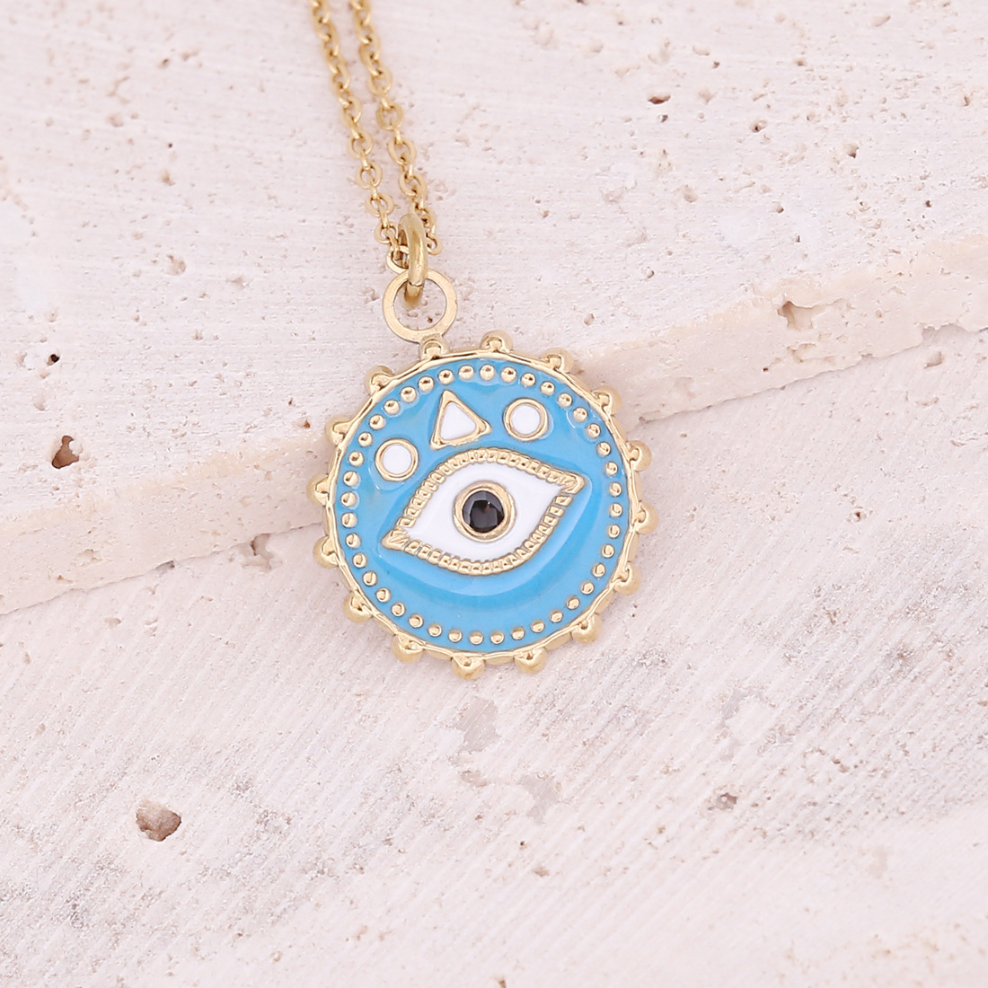 Bohomia Evil Blue Eye Cross Necklace for Women Stainless Steel Collar Necklace Gold Pendant Long Chains Couple Necklace: 05