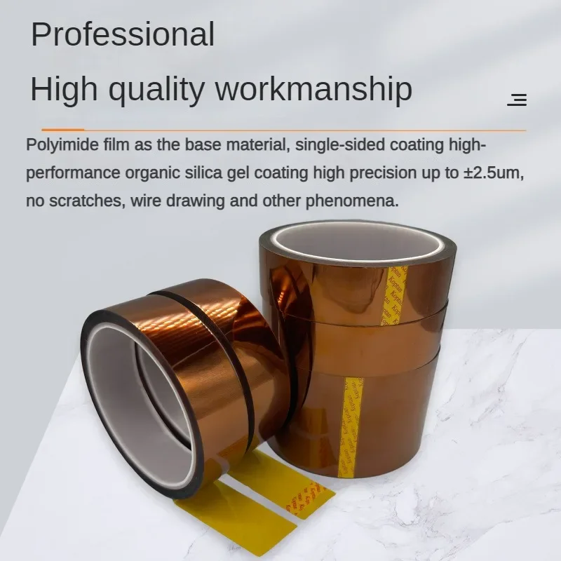 Cinta adhesiva de hipertermia de poliimida antiestática, resistente a altas temperaturas, Kapton PI, 5, 10, 15, 20, 25, 30, 35mm, 33m, 50um, 80um