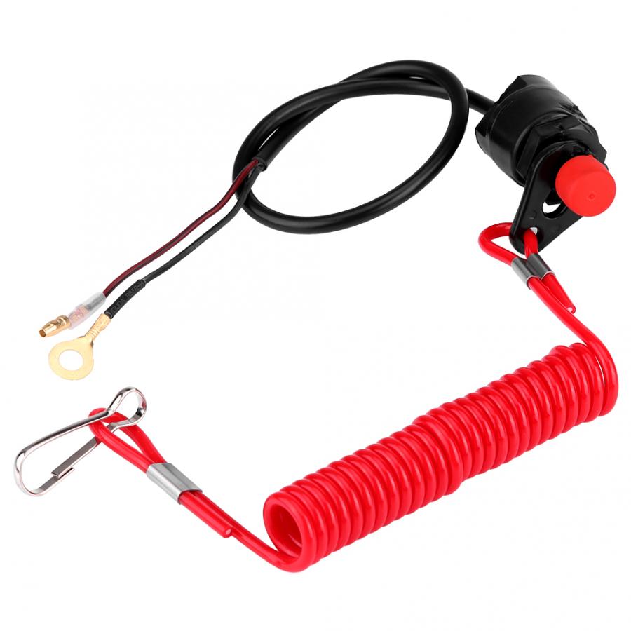 Moto tondeuse à gazon hors-bord | Moteur d'urgence, interrupteur d'arrêt avec cordon lanière d'attache, noir + rouge plastique Motocicleta