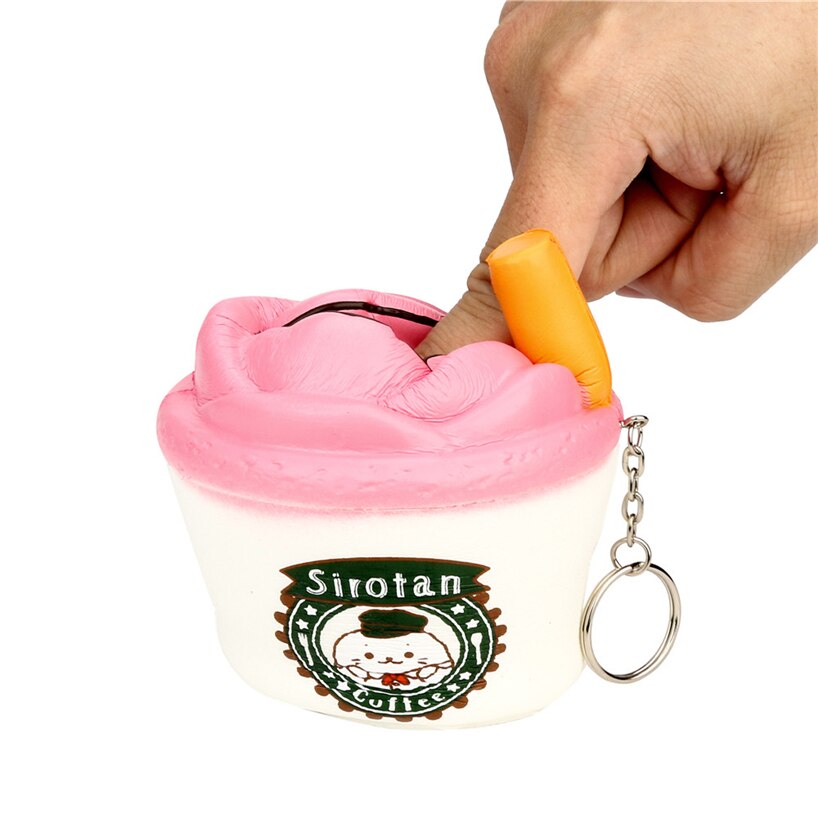 2018NEW Kawaii Cartoon Soft Squishy Simulation Milk Ice Cream Coffee Cup Toy Slow Rising for Children Relieves Stress Anxiety