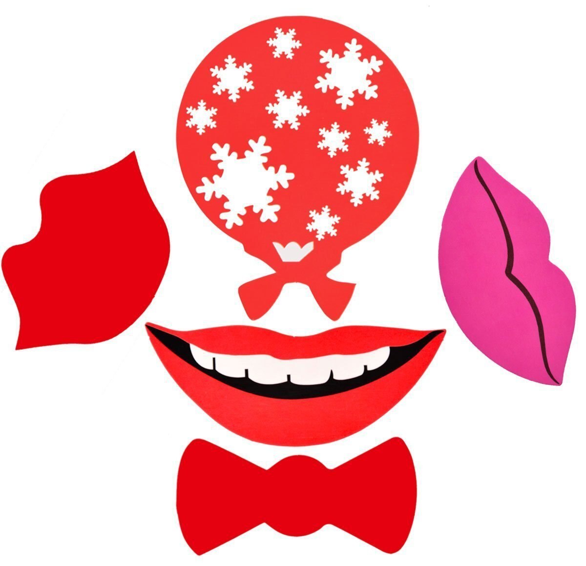 Christmas Photograph Props For Carnival Year Party Photo Booth Decos Paper Beard Lips Decorations Accessories