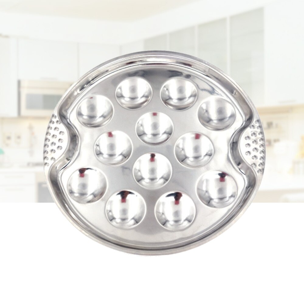 Stainless Steel Escargot Dish Server 12 Positions Baked Snail Plate Kitchen Serving Utensil
