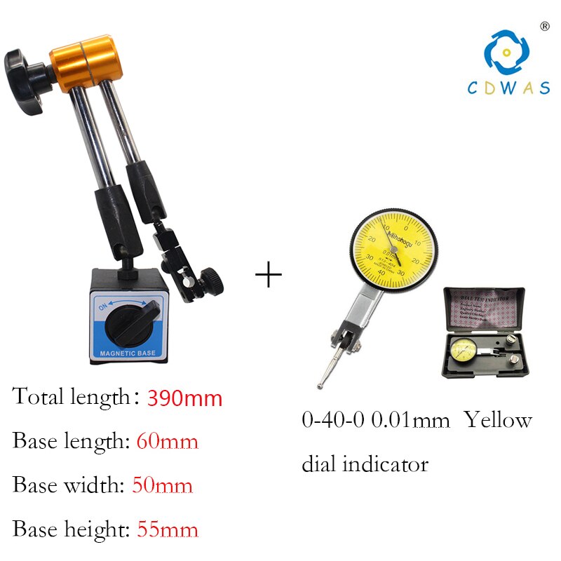 Indicador de Dial magnético Universal, soporte de Base magnética, báscula de mesa, indicadores de precisión: 390mm-60-50-55 set