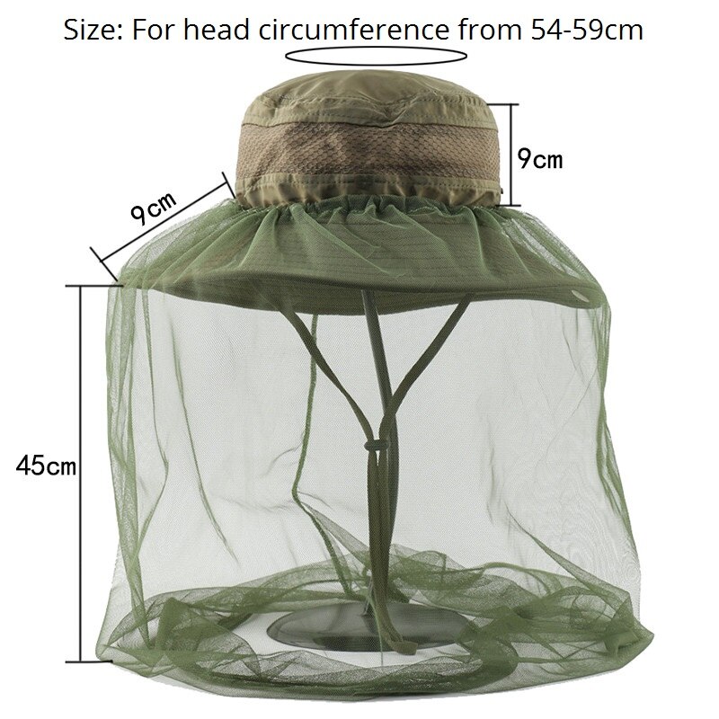 CAMOLAND-Sombrero de malla antimosquitos para hombre y mujer, sombrero de red con protección UV para el Sol, para exteriores, pesca, senderismo