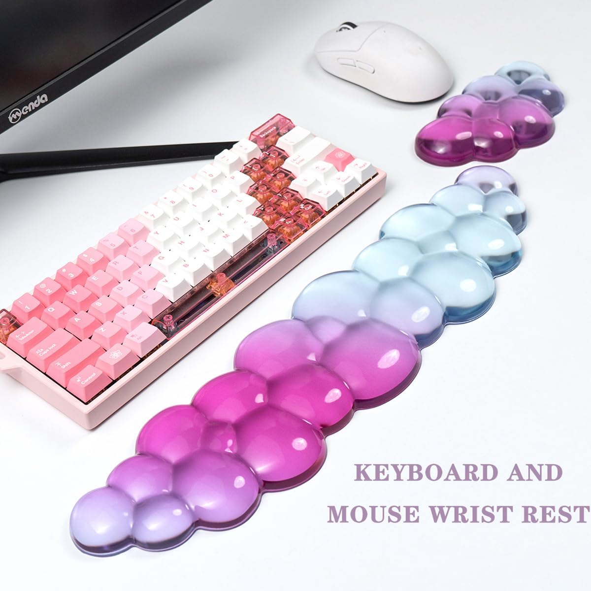 Ergonomische Siliconen Gel Polssteun Set voor Toetsenbord & Muis - Compatibel met 60%/68%/75% Toetsenborden