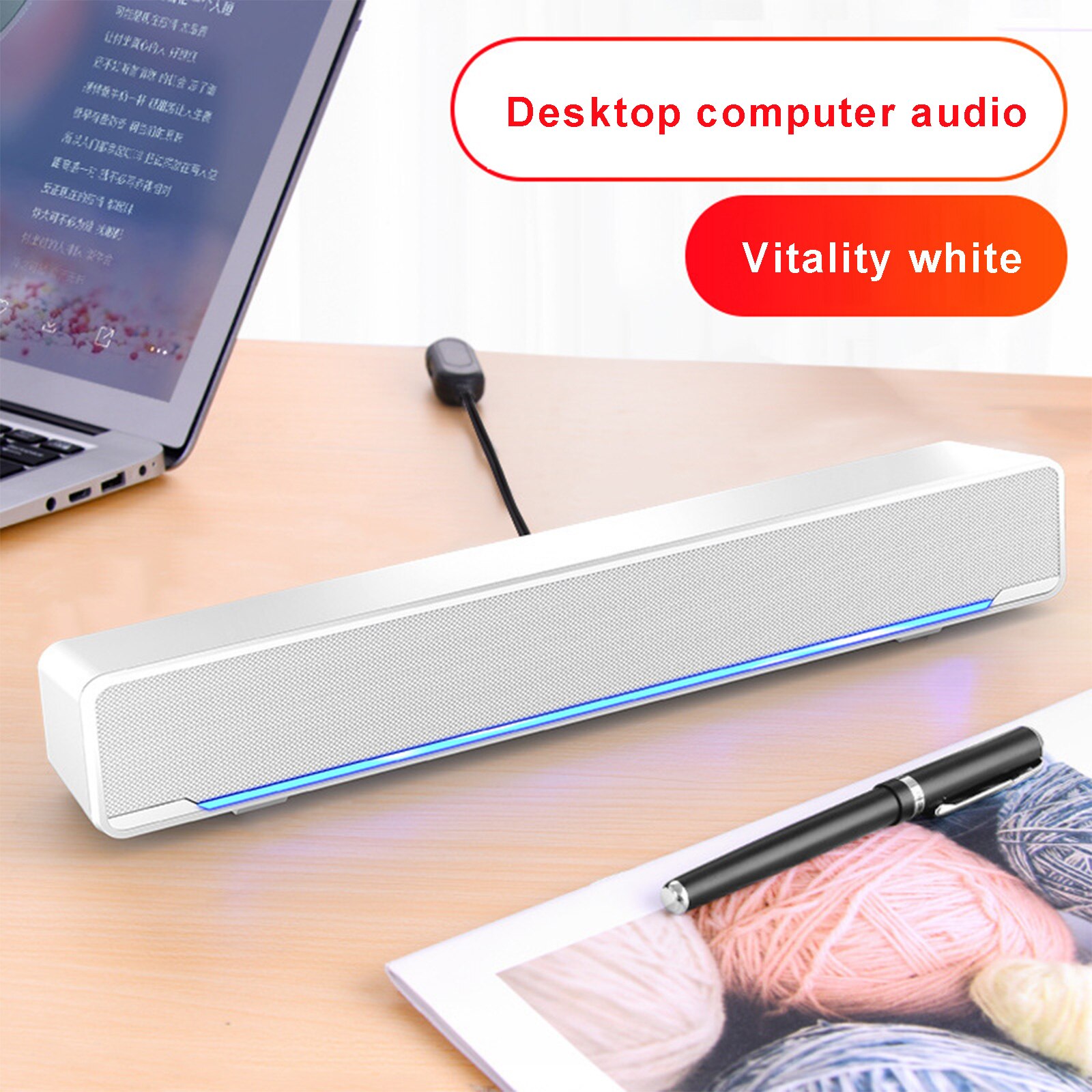 Computer Speakers USB Powered Stereo Sound Bar Speakers with Music Player for Desktop Laptop Phone PC Wired/Bluetooth Speaker