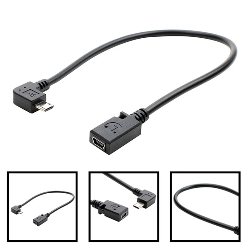 Converter Datakabel 90 Graden 90 Graden Micro USB Male Naar Mini USB Vrouwelijke Adapter Converter Data Kabel Lijn