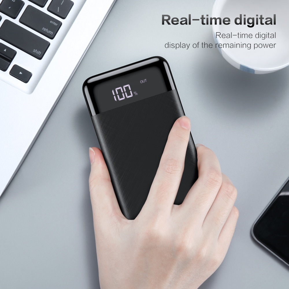 FLOVEME 10000mAh Power Bank LED Display Dual USB Mi PowerBank External Battery Pack Portable Charger Poverbank For iPhone Xiaomi