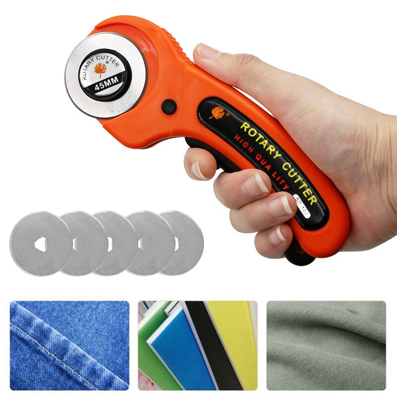 Leather Craft Rotary Cutter 45mm Leather Cutter DIY Patchwork Sewing Quilting Patchwork Hob Circular Blades Fabric Cutting Tool