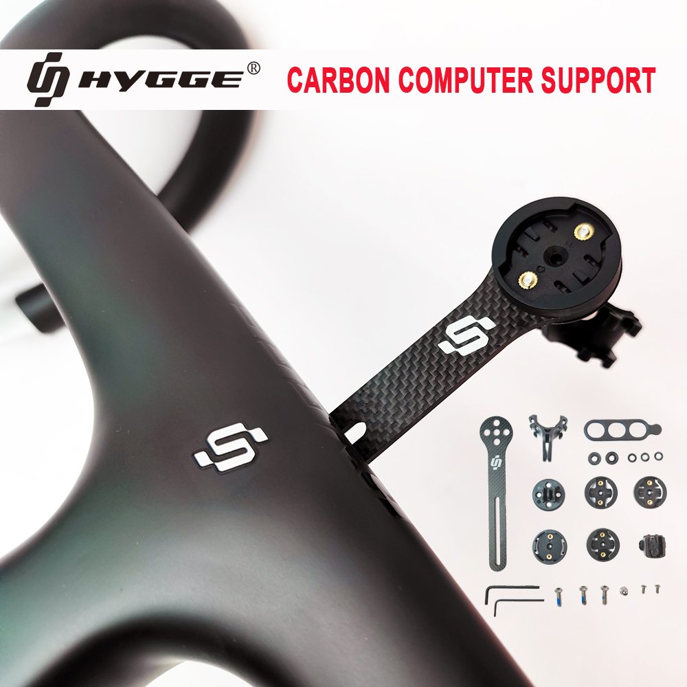 HYGGE-Bike Carbon Fiber Computer Mount Stem, houder, Tafelrek voor Garmin, Bryton, Wahoooo Bike Computer, C