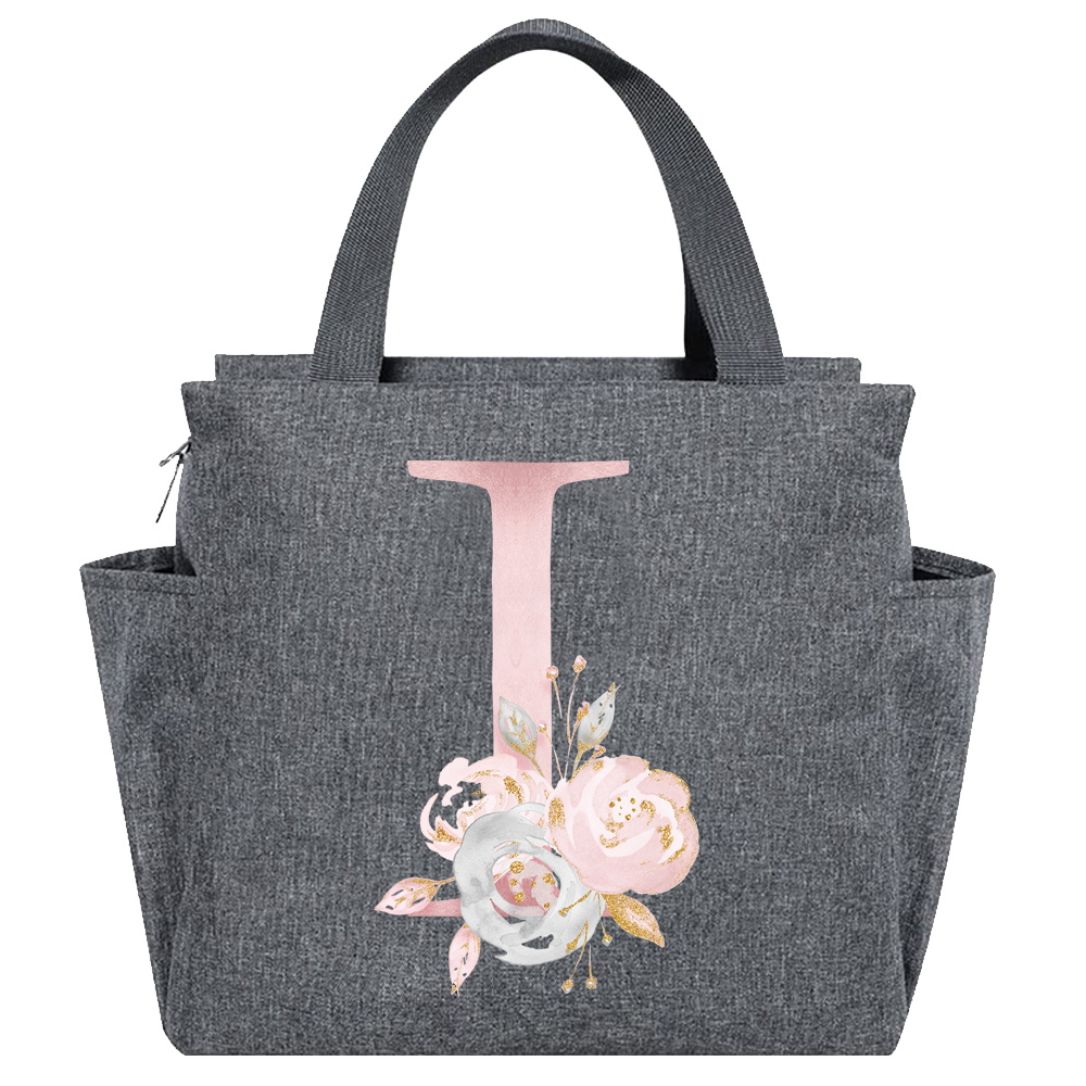 Izolowana torba na lunch Cooler Lunch Box Przenośna izolowana płócienna torba Bento Pack Termiczna torba na żywność Piknikowa torba na ryż dla kobiet i dzieci: Różowy