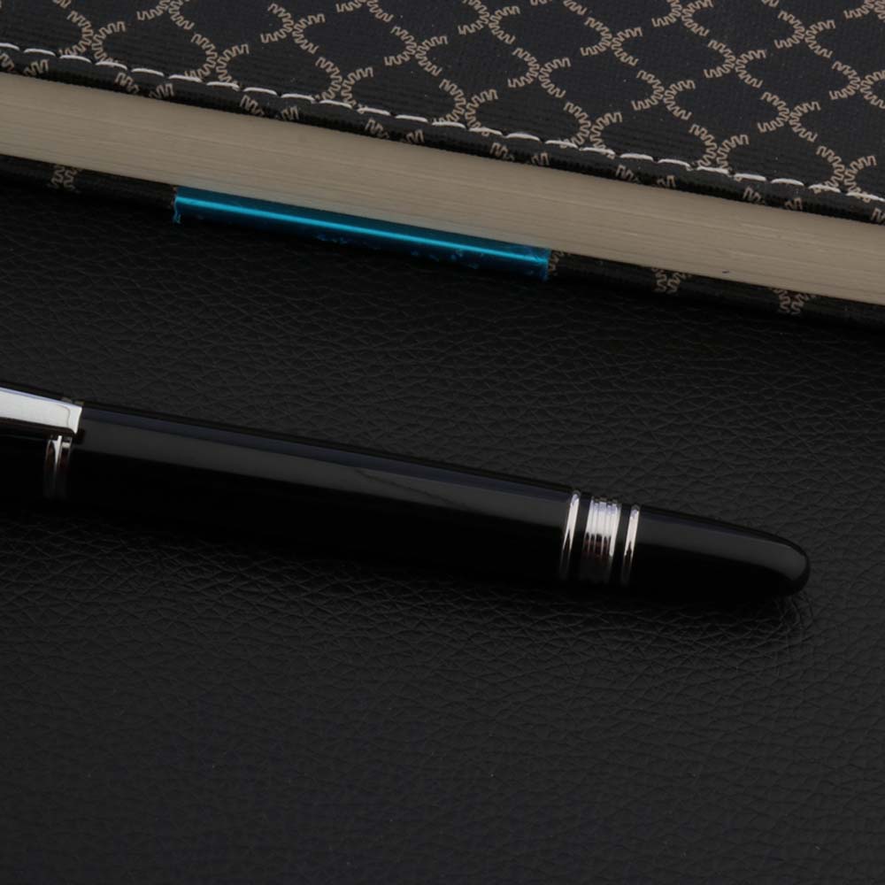 Baoer kantoor 79 Zwart Zilver Roterende crystal cover Rollerball Pen