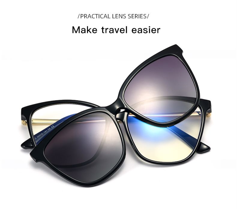 Gafas de sol polarizadas para mujer, montura con Clip magnético, graduadas para miopía, nuevas