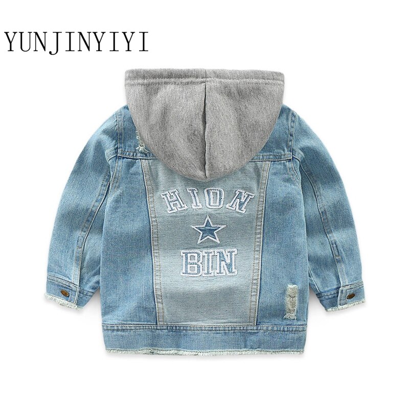 kinderen denim jas jongen jas kleding mode kinderen vest kinderen jas denim hooded shirt