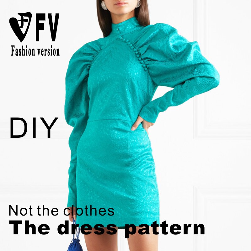 Making paper pattern women's clothing sense long-sleeved dress garment cutting drawings BLQ-459