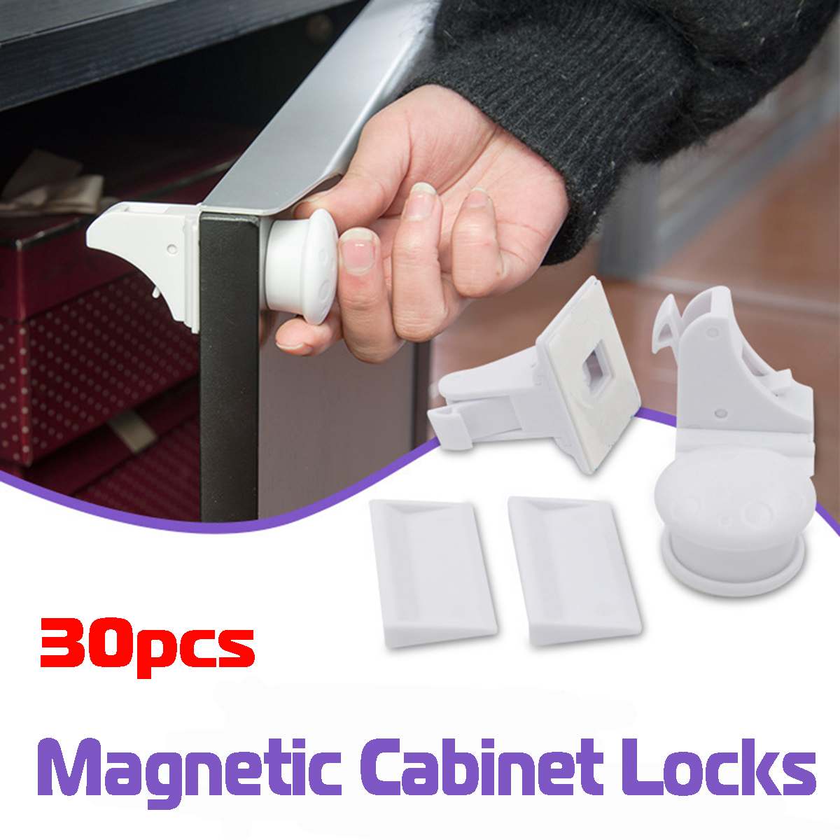 Magnetische Kind Lock 4-12 sloten + 1-3key Baby Veiligheid Baby Beveiligingen Kast Deurslot Kids Lade Locker Beveiliging sloten
