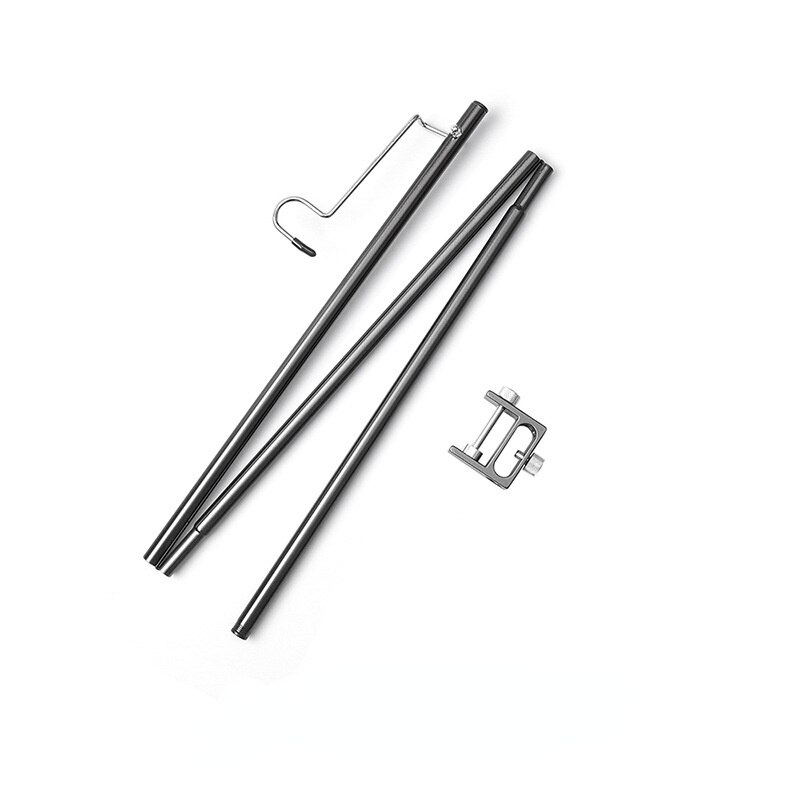Poteau de lampe pliable en alliage d'aluminium, Camping en plein air randonnée, pêche Portable, support de fixation de la lumière, support de lanterne: Black