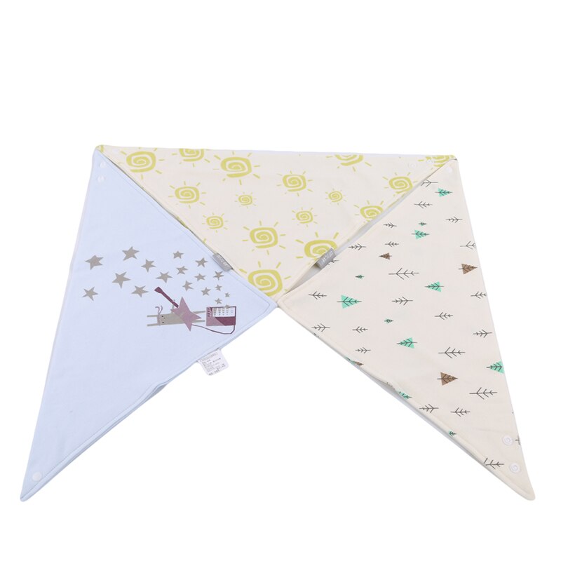 Comfortable Baby Bibs Cute Cartoon Saliva Towel Kids Feeding Double Button Bib Accessory Soft Boys Girls Scarf
