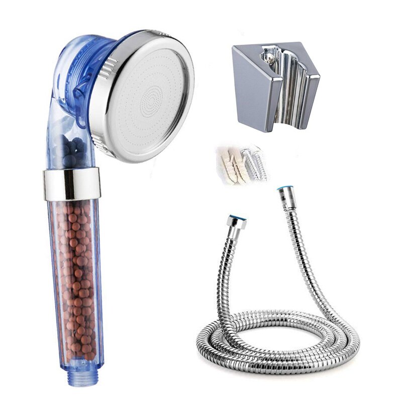 Zloog 3 Function SPA Handheld Shower Head Water Saving Rainfall Filter Shower Head High Pressure with tourmaline balls