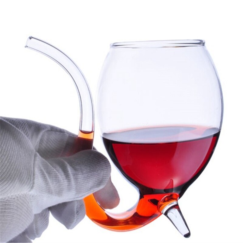 Spesiell 300ml rødvin kaffe melk krus med halm varmebestandig te drikke krus gjennomsiktig drinkware perfekt håndverk
