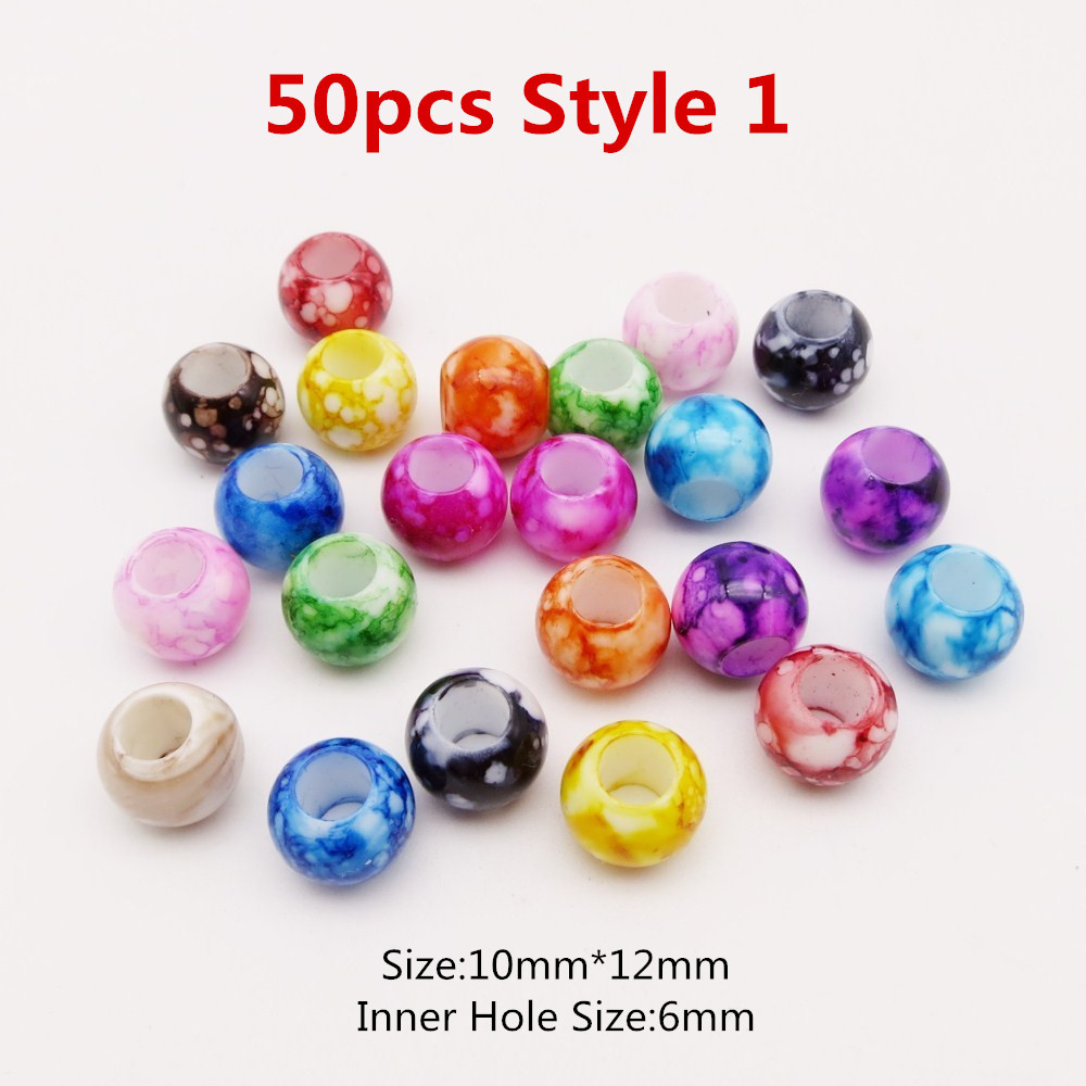 20pcs-50pcs coloured Crochet kids Braids hair braid dread dreadlock beads rings tube Braiding Hair girls women accessories: 50pcs Style 1
