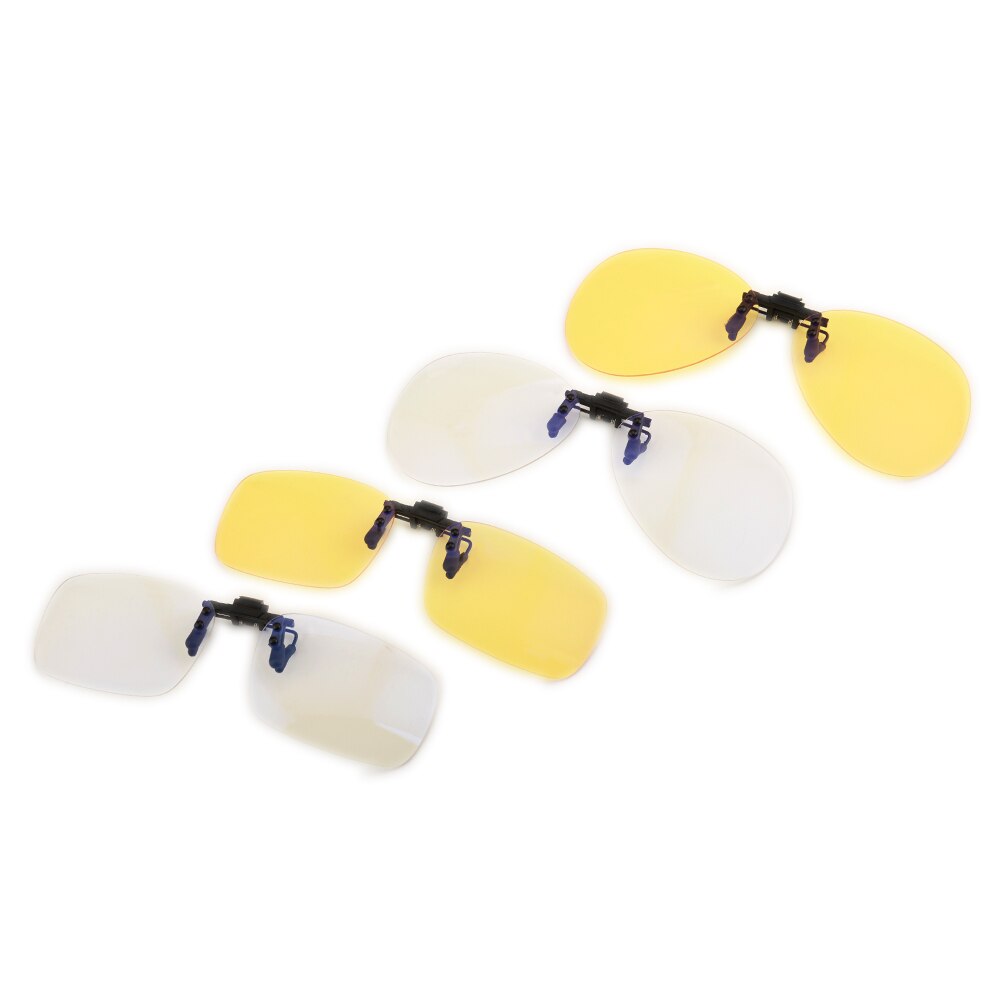 Gudzws Glasses Clips on Anti Blue Light Filter UV Blocking Rectangle Frame Anti Eye Strain From Computer TV Vedio Unisex