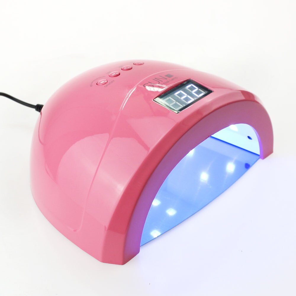Led lampa nail sun 1s spik uv lampa sun en led lampa 30 leds 24/48w switch ultraviolett nageltork lampa vernis gel nail tool: Rosröd / Us plug