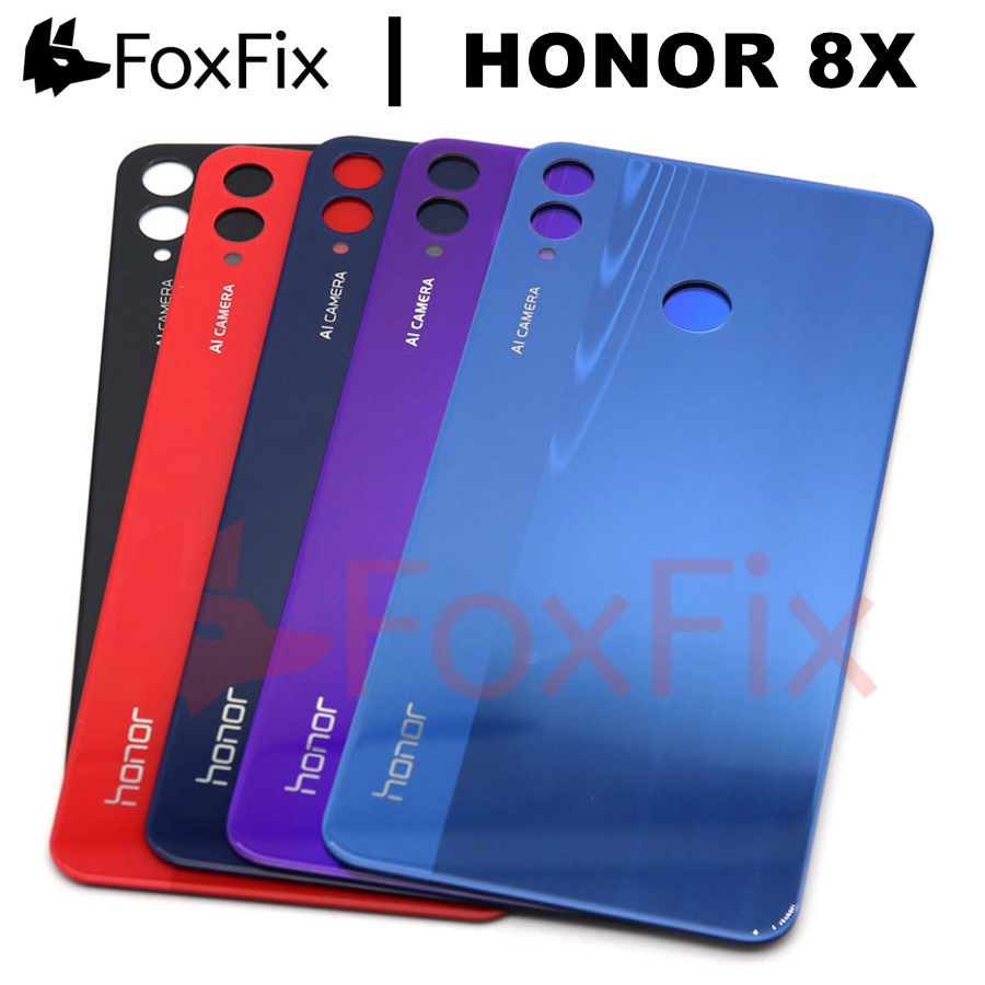 For Huawei Honor 8X Back Glass Battery Cover Panel Rear Door Housing Case Honor 8X Battery Cover With Camera Lens JSN-L21