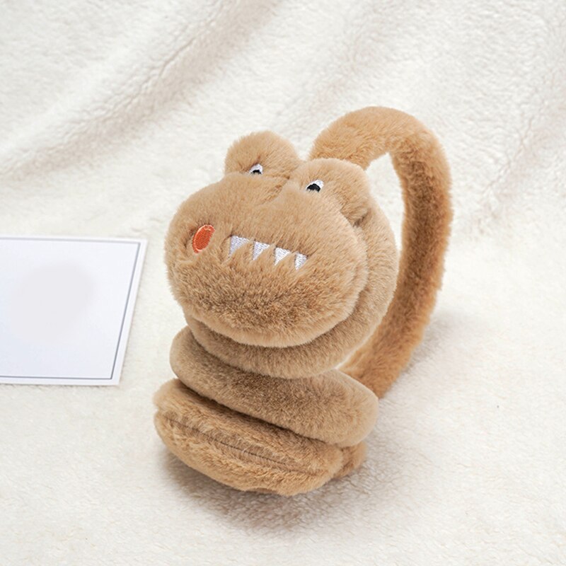 Children Ear Muffs Winter Lovely Thicken Plush Earmuffs Cartoon Dinosaur Earmuffs Riding Korean Version Plush Earmuffs