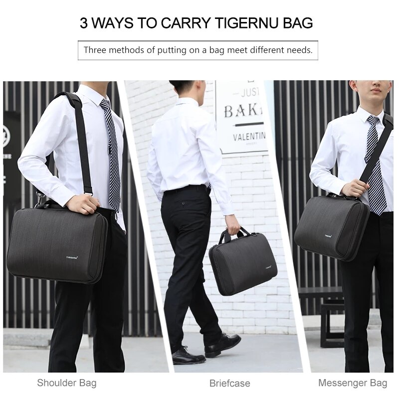 Tigernu bolsa do mensageiro dos homens de negócios se encaixa 13.1 "bolsa para portátil masculino casual bolsa de viagem de ombro dos homens maletas 300d oxford