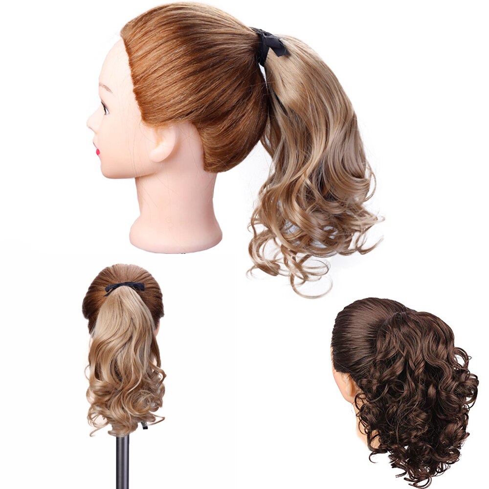 10 "Short curls Clip In Hair Tail False Hair Ponytail Hairpiece With Hairpins Synthetic Hair PonyTail Hair Extensions Curly
